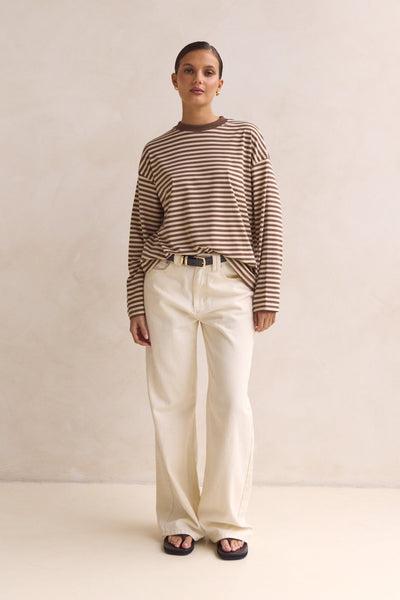 Hayden Long Sleeve Top (Brown)