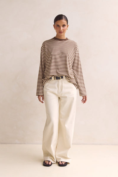 Hayden Long Sleeve Top (Brown)