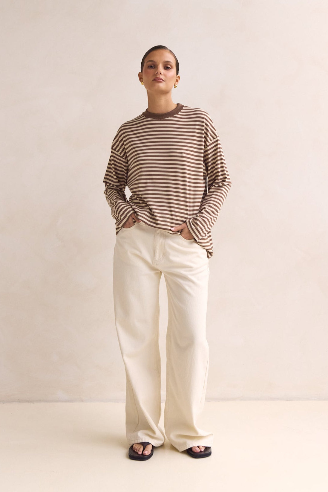 Hayden Long Sleeve Top (Brown)