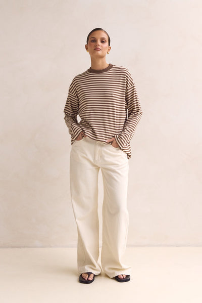 Hayden Long Sleeve Top (Brown)
