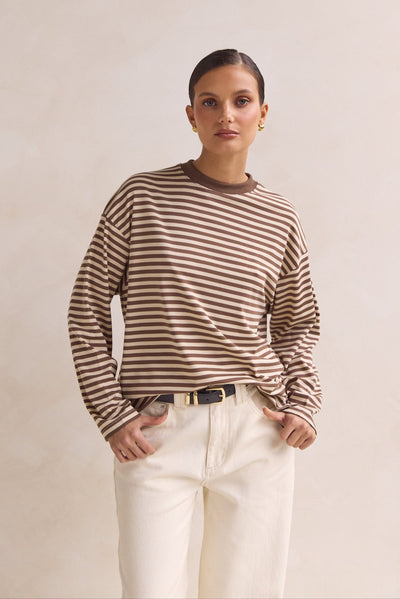 Hayden Long Sleeve Top (Brown)