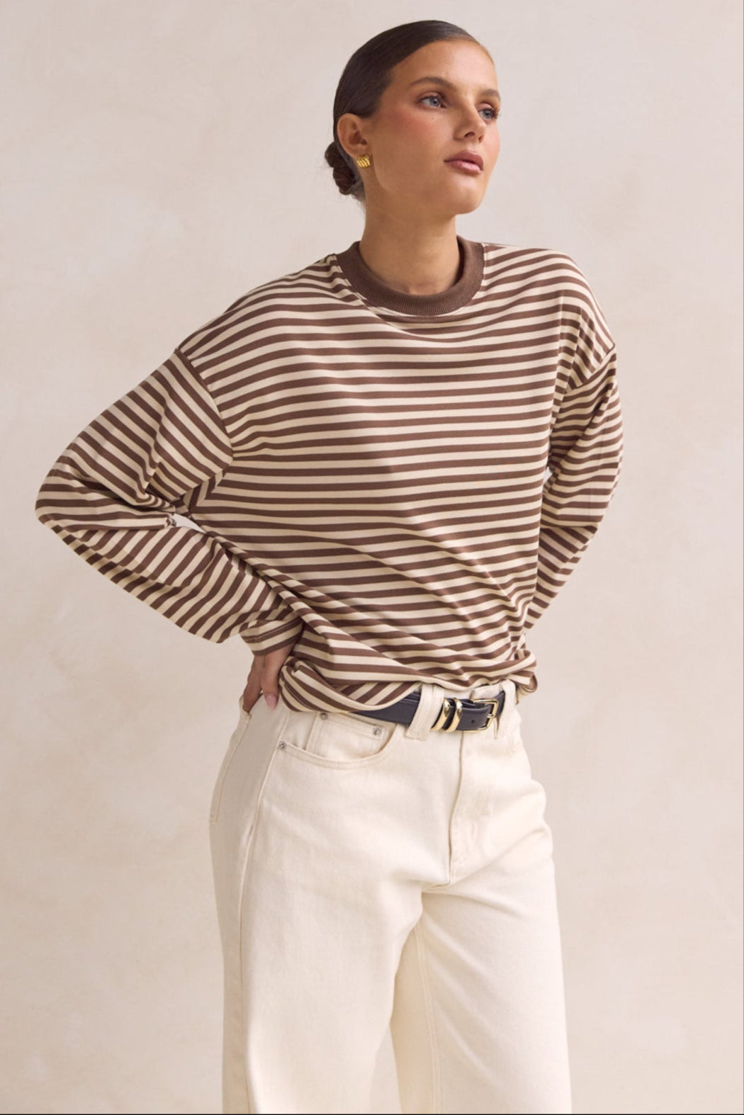 Hayden Long Sleeve Top (Brown)
