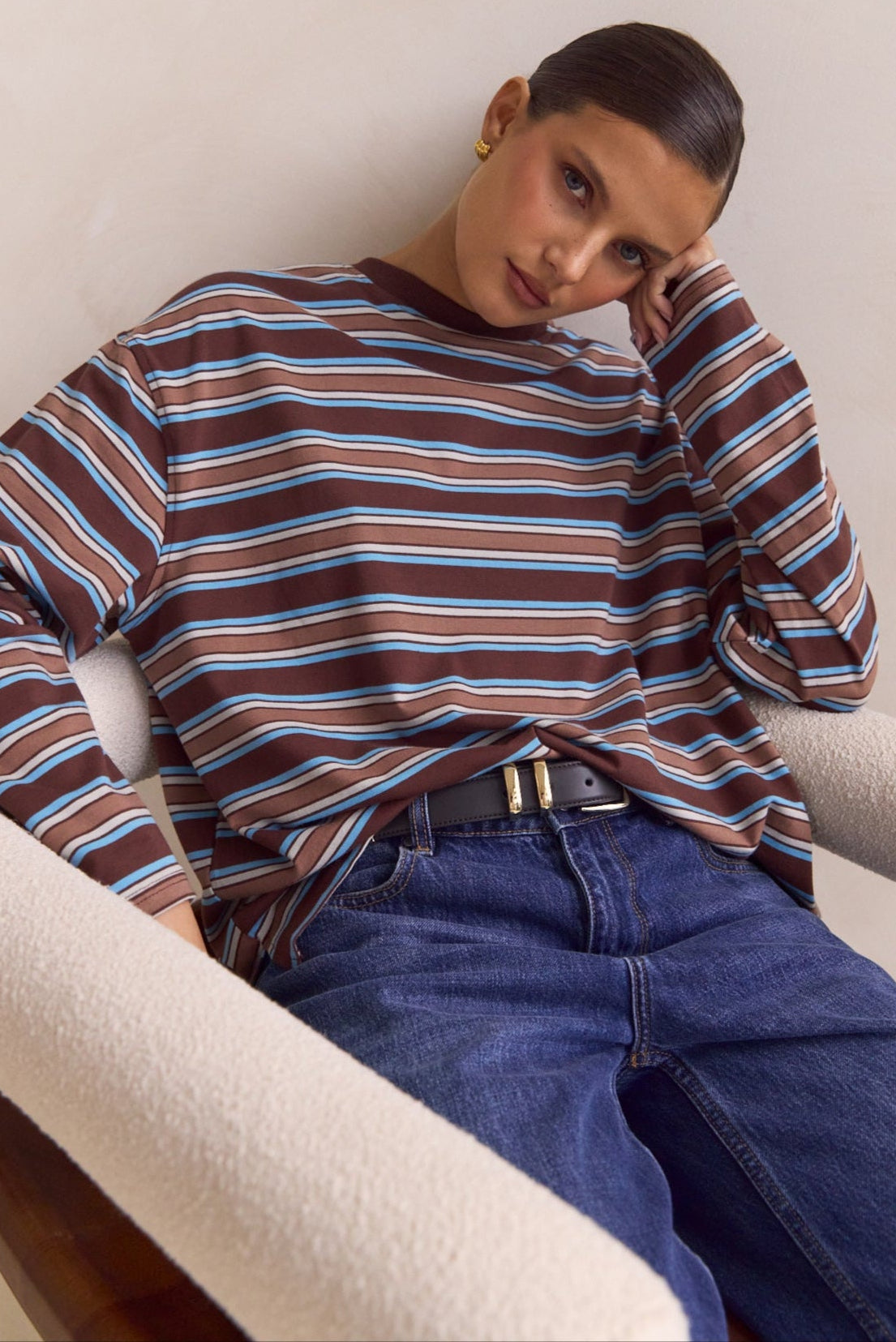 Kyra Long Sleeve Top (Brown)