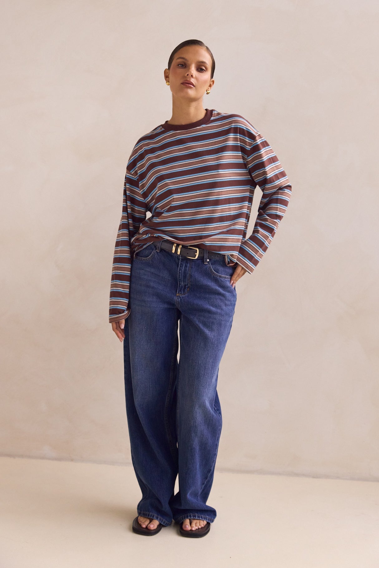 Kyra Long Sleeve Top (Brown)