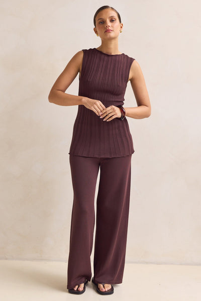 Anna Knit Pant (Chocolate)