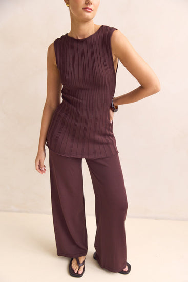 Anna Knit Pant (Chocolate)