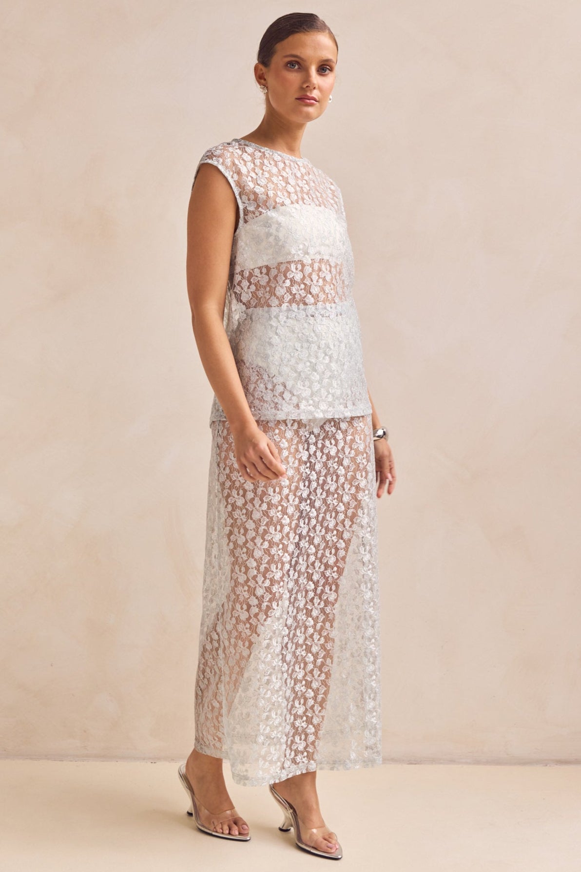 Jaida Lace Midi Skirt (Blue)