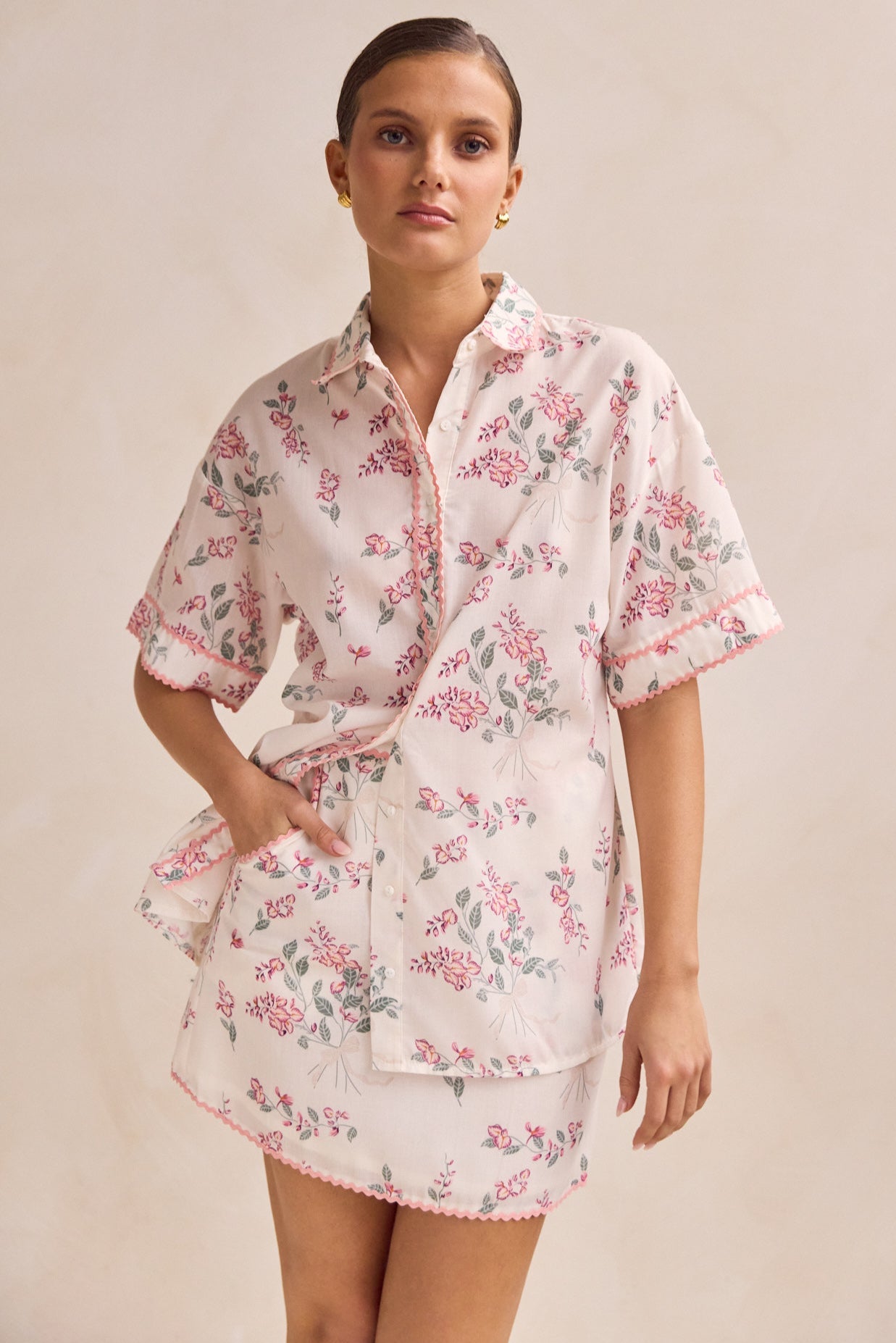 Fallon Mini Skirt (Cream)