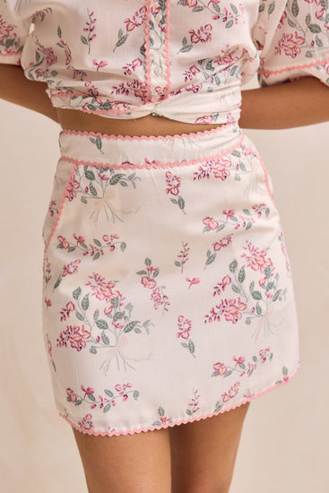 Fallon Mini Skirt (Cream)