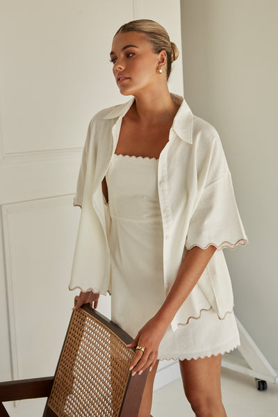 Delaney Linen Shirt (White)
