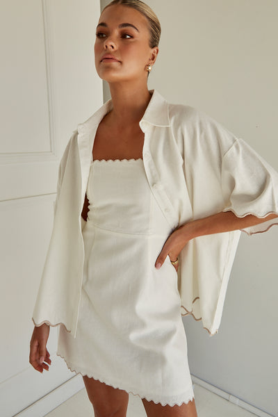 Delaney Linen Shirt (White)