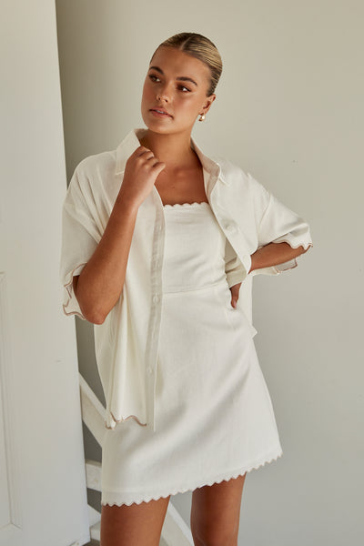 Delaney Linen Shirt (White)