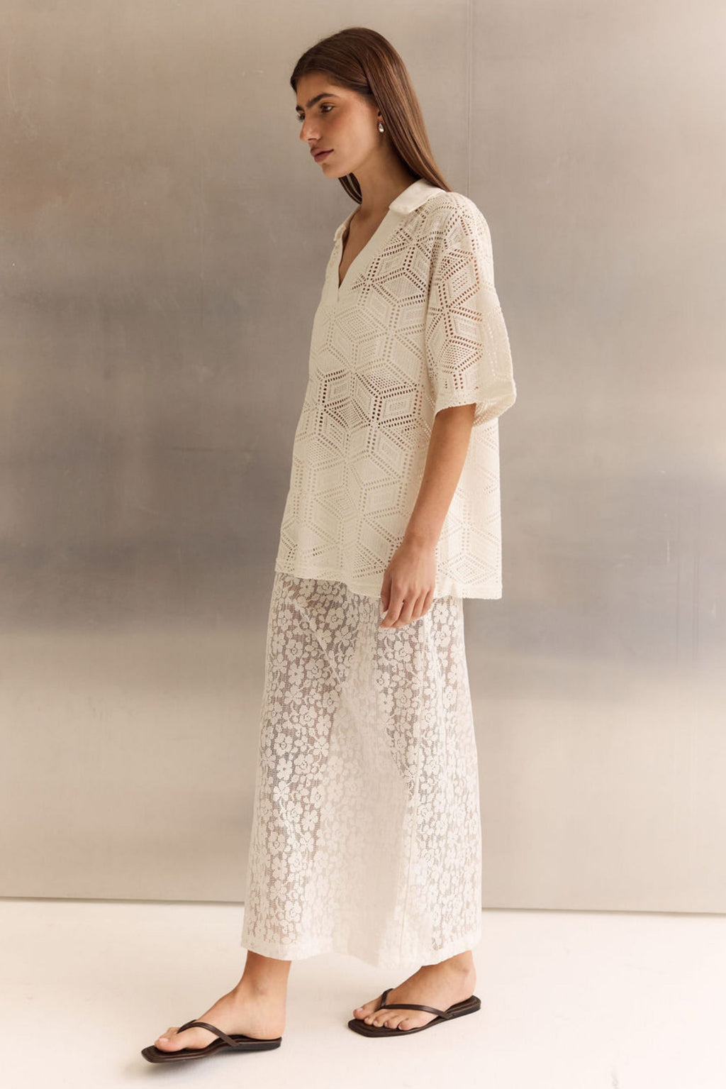 Sylvie Knit Tee (Cream)