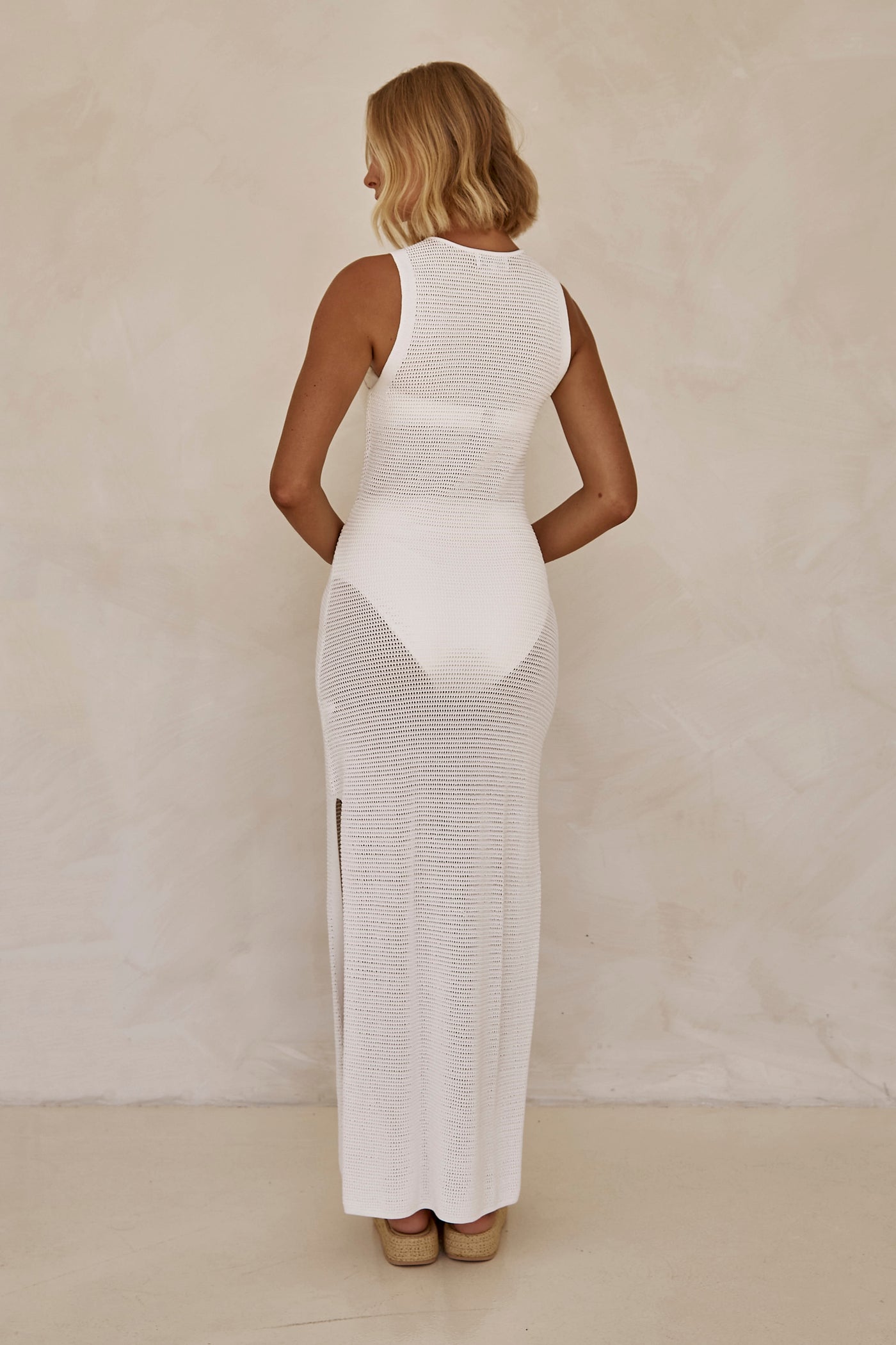 Verne Knit Maxi Dress (White)