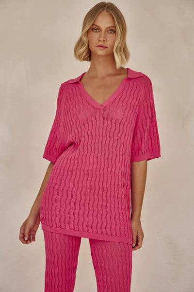 Lille Knit Top (Pink)