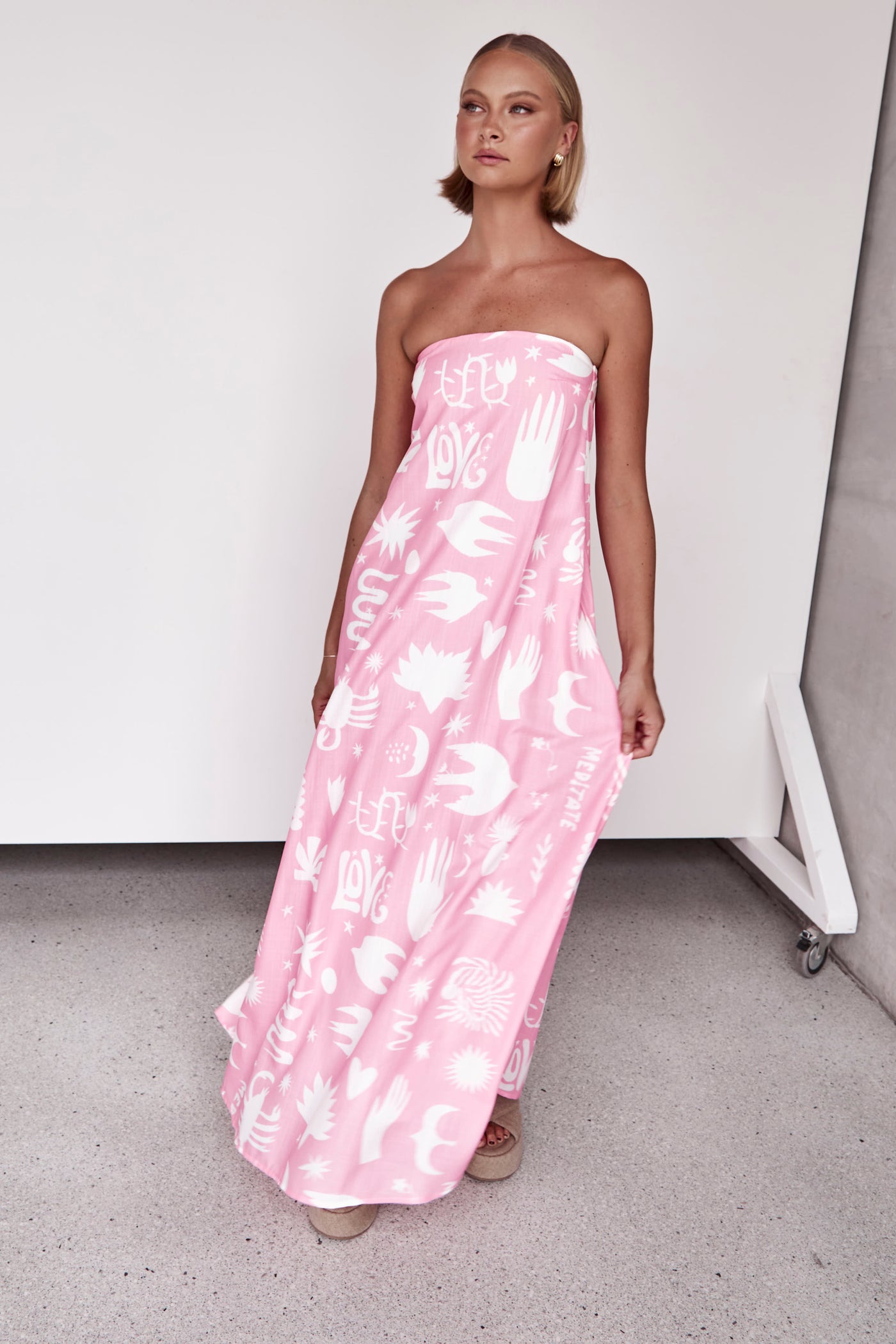 Halston Maxi Dress (Pink)