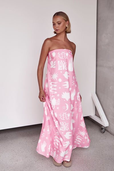 Halston Maxi Dress (Pink)