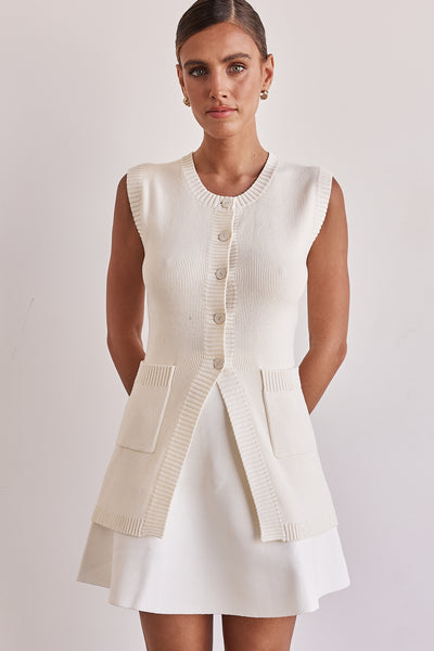 The Beverly Knit Vest (Cream)