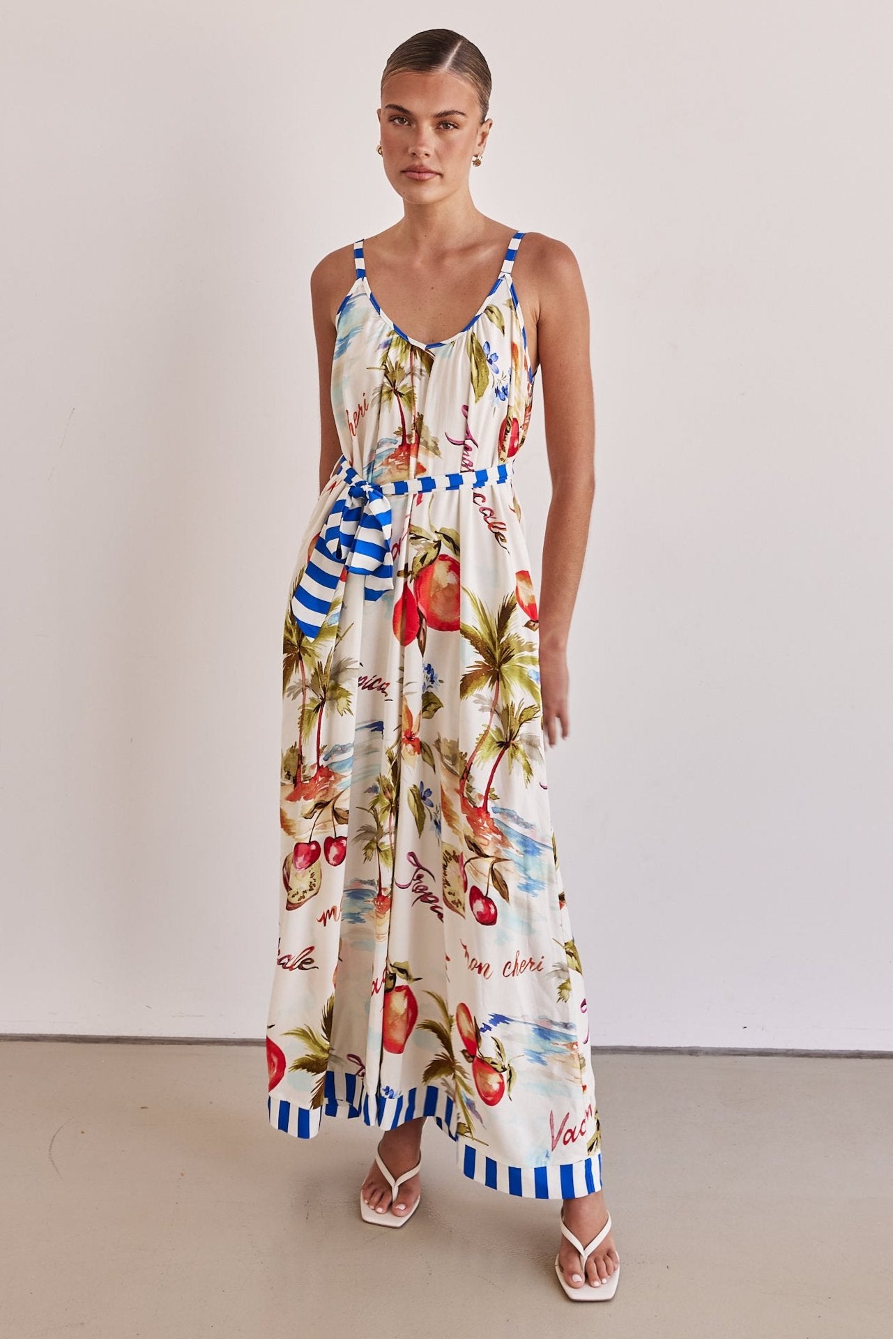 Indigo Maxi Dress (White)