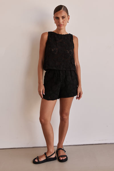 Ulysses Crochet Shorts (Black)