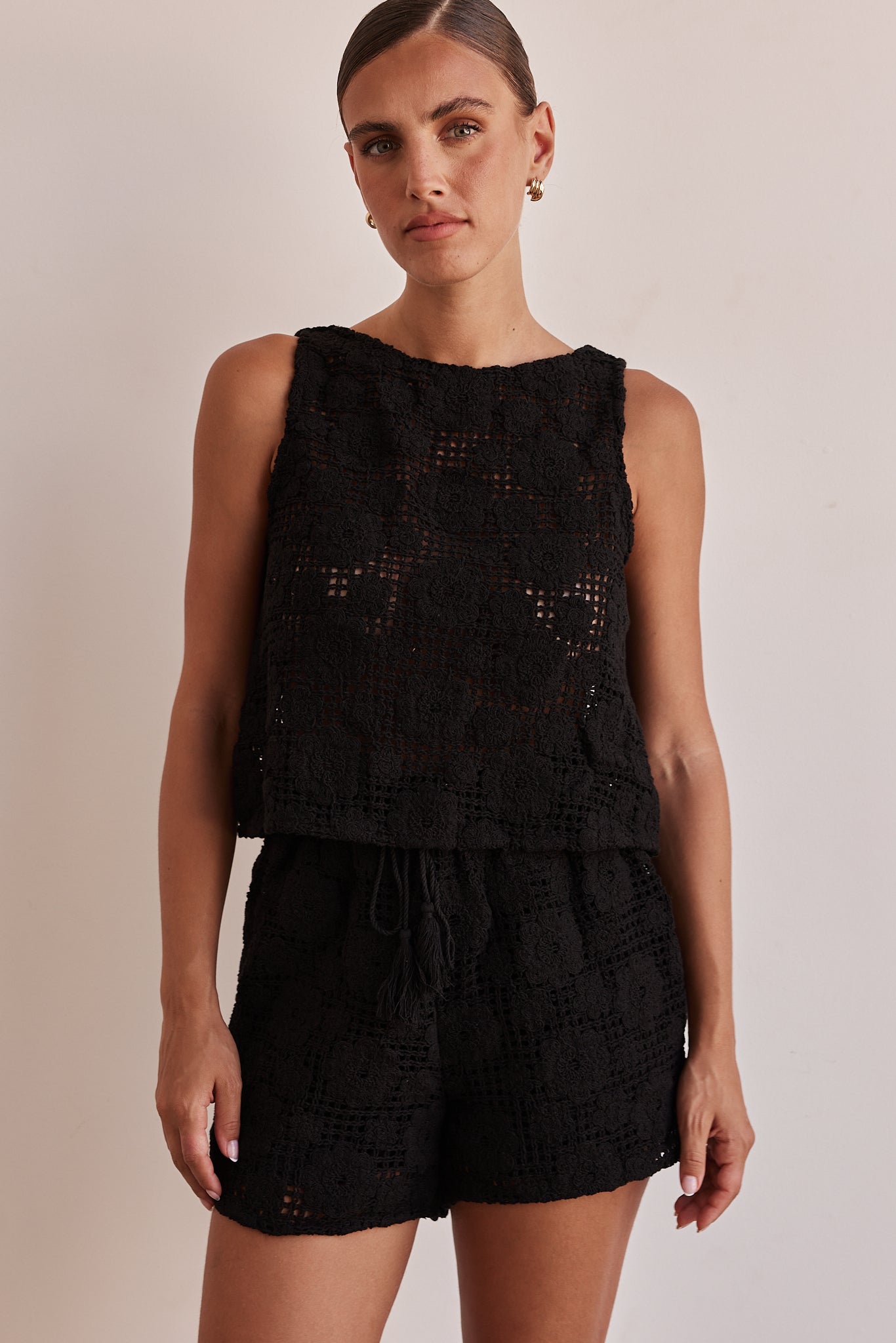 Ulysses Crochet Top (Black)