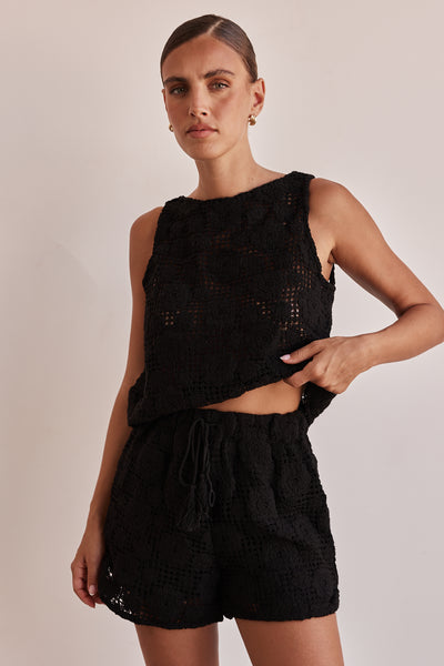 Ulysses Crochet Top (Black)