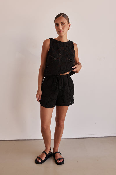 Ulysses Crochet Shorts (Black)