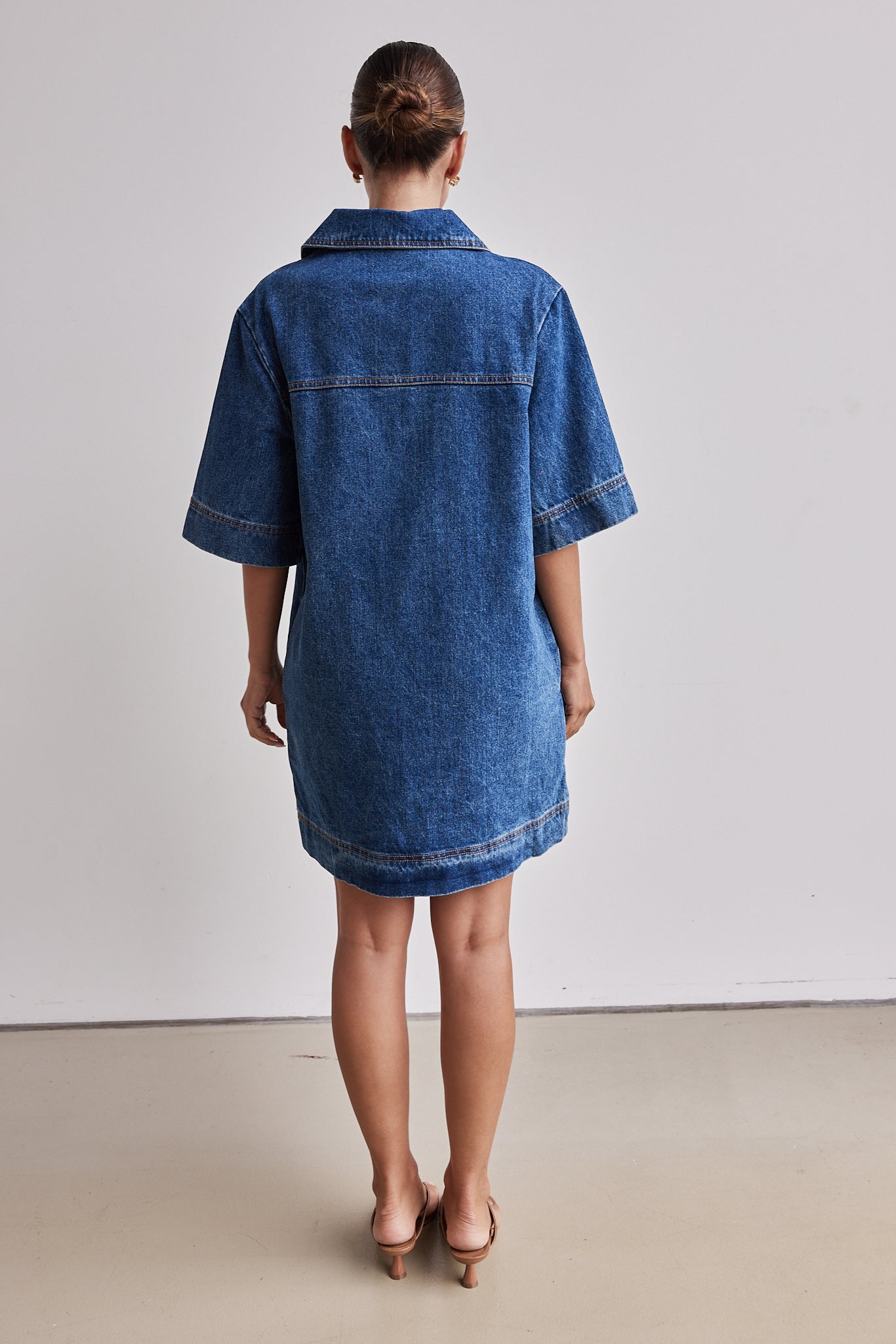 Tara Denim Mini Dress (Blue)