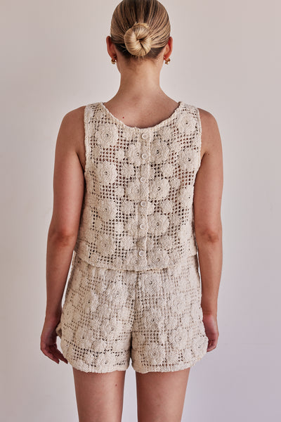 Ulysses Crochet Top (Beige)