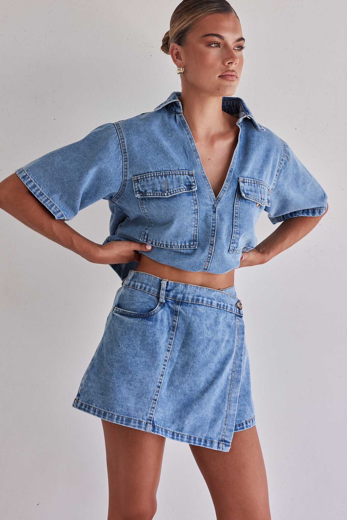 Astrid Denim Set (Light Blue)