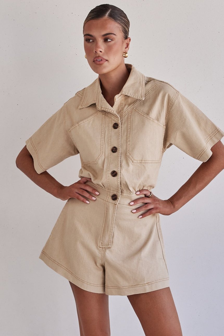 Roxy Playsuit (Beige)