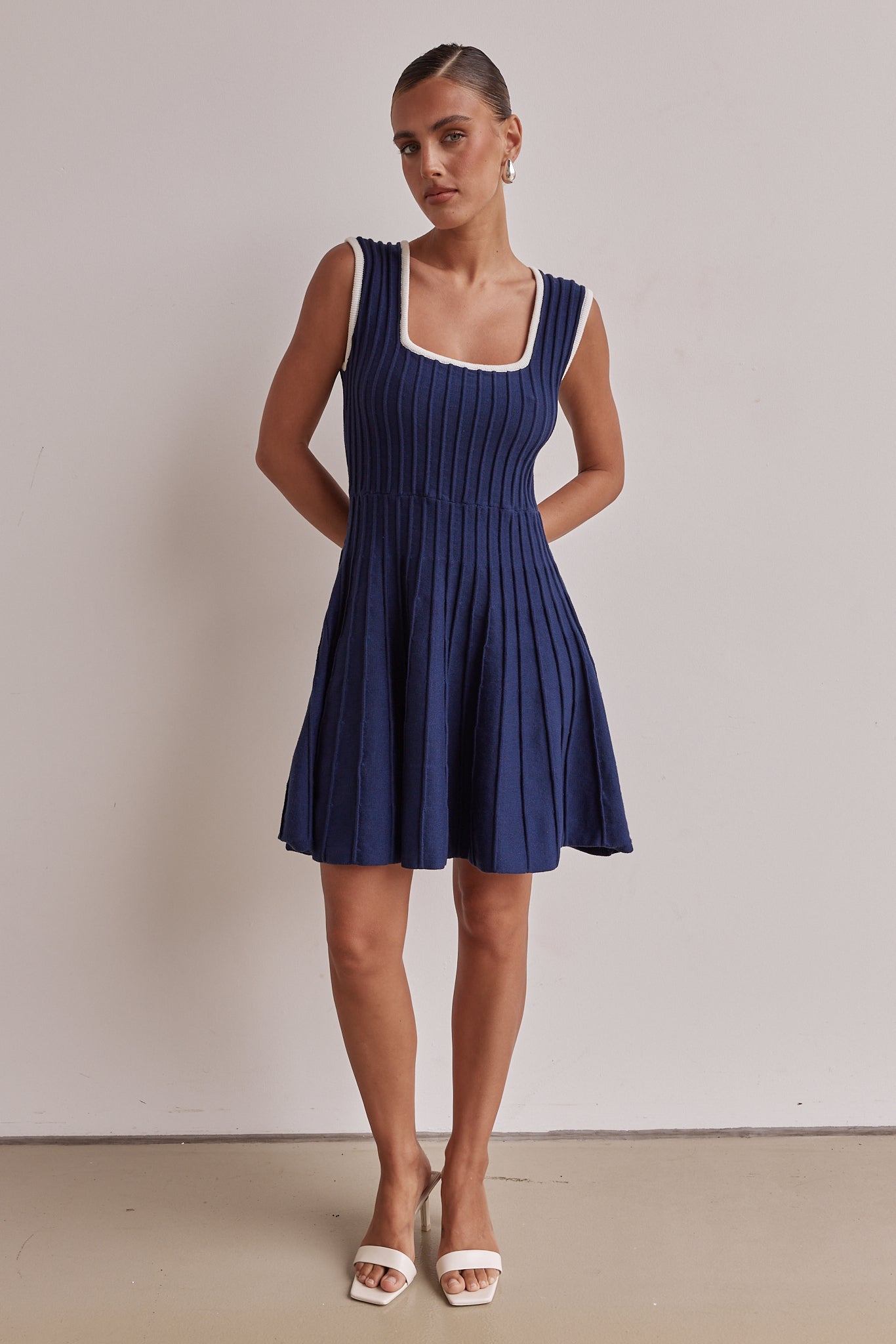 Calle Knit Mini Dress (Navy)