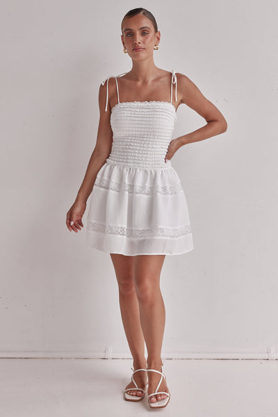 Jasmine Mini Dress (White)