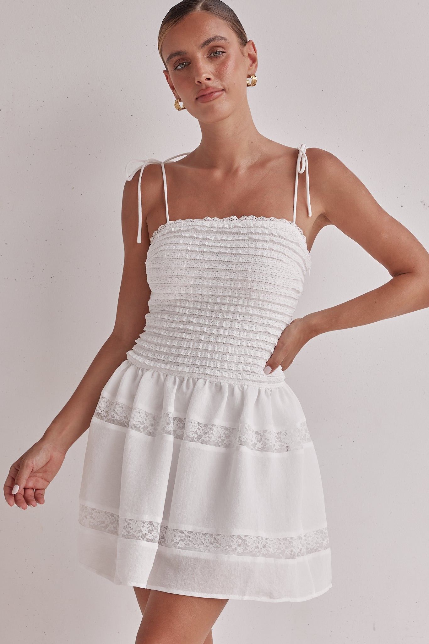 Jasmine Mini Dress (White)