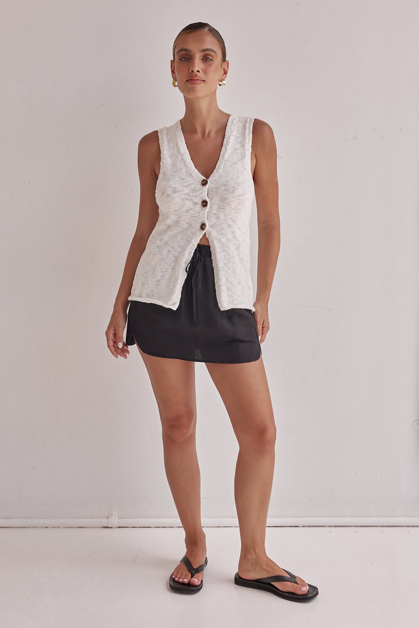 Elise Knit Vest (Cream)