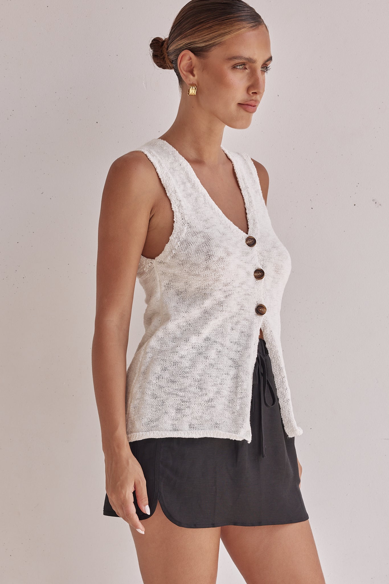 Elise Knit Vest (Cream)