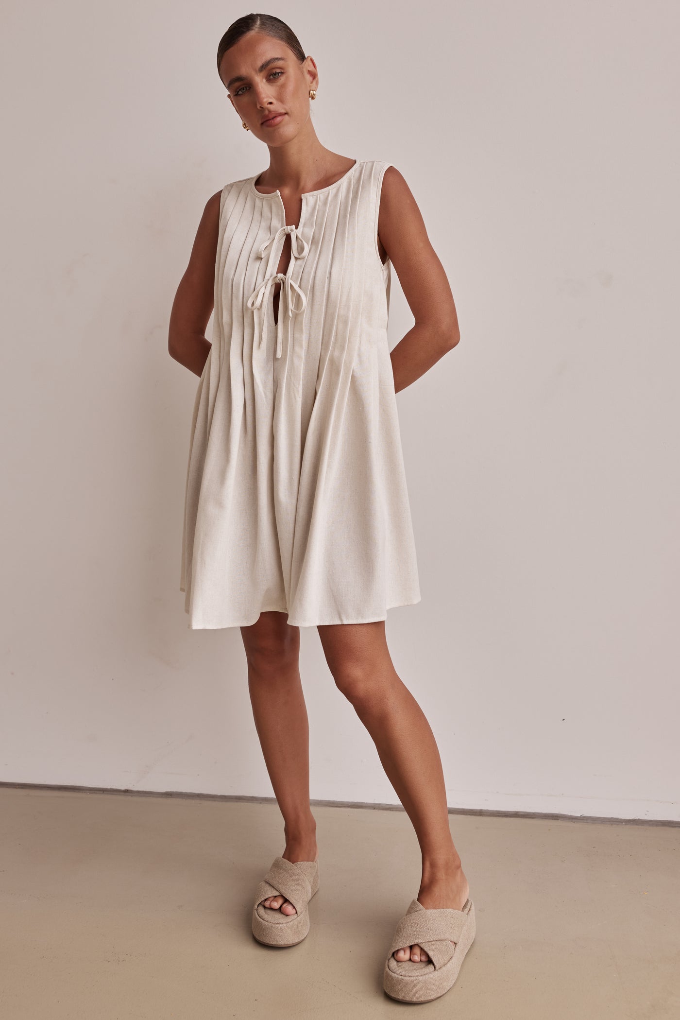 Harper Mini Dress (Cream)