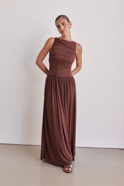 Arielle Maxi Dress (Chocolate)