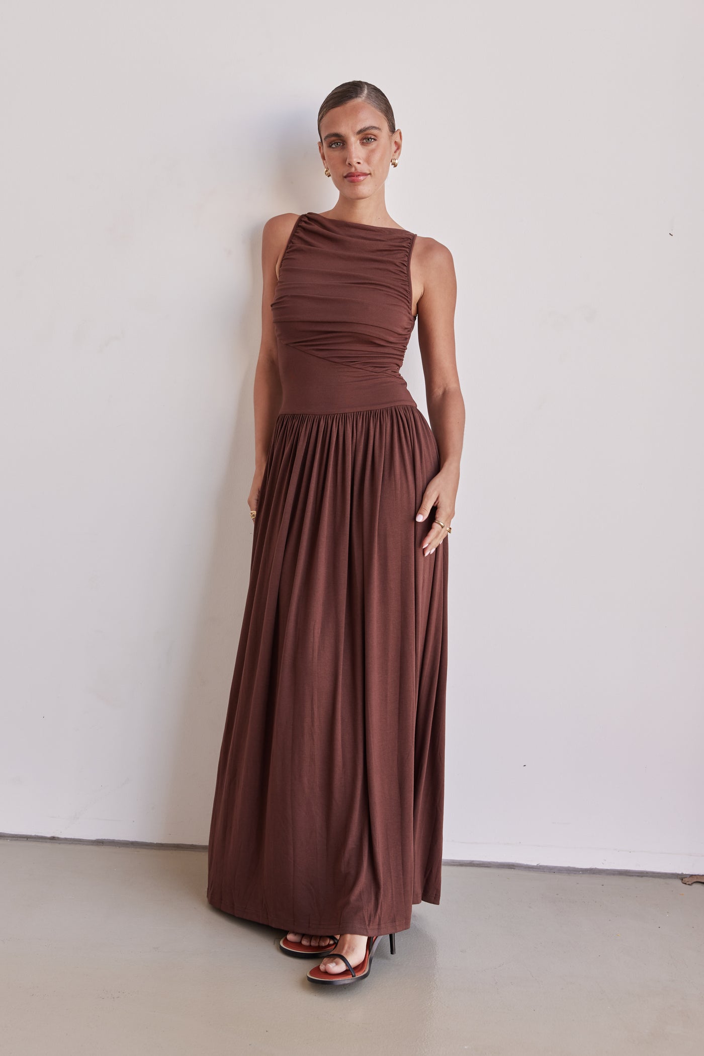 Arielle Maxi Dress (Chocolate)