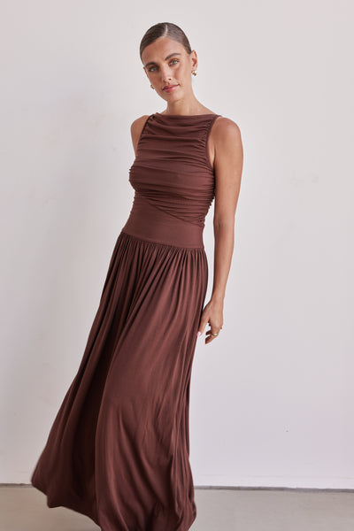 Arielle Maxi Dress (Chocolate)