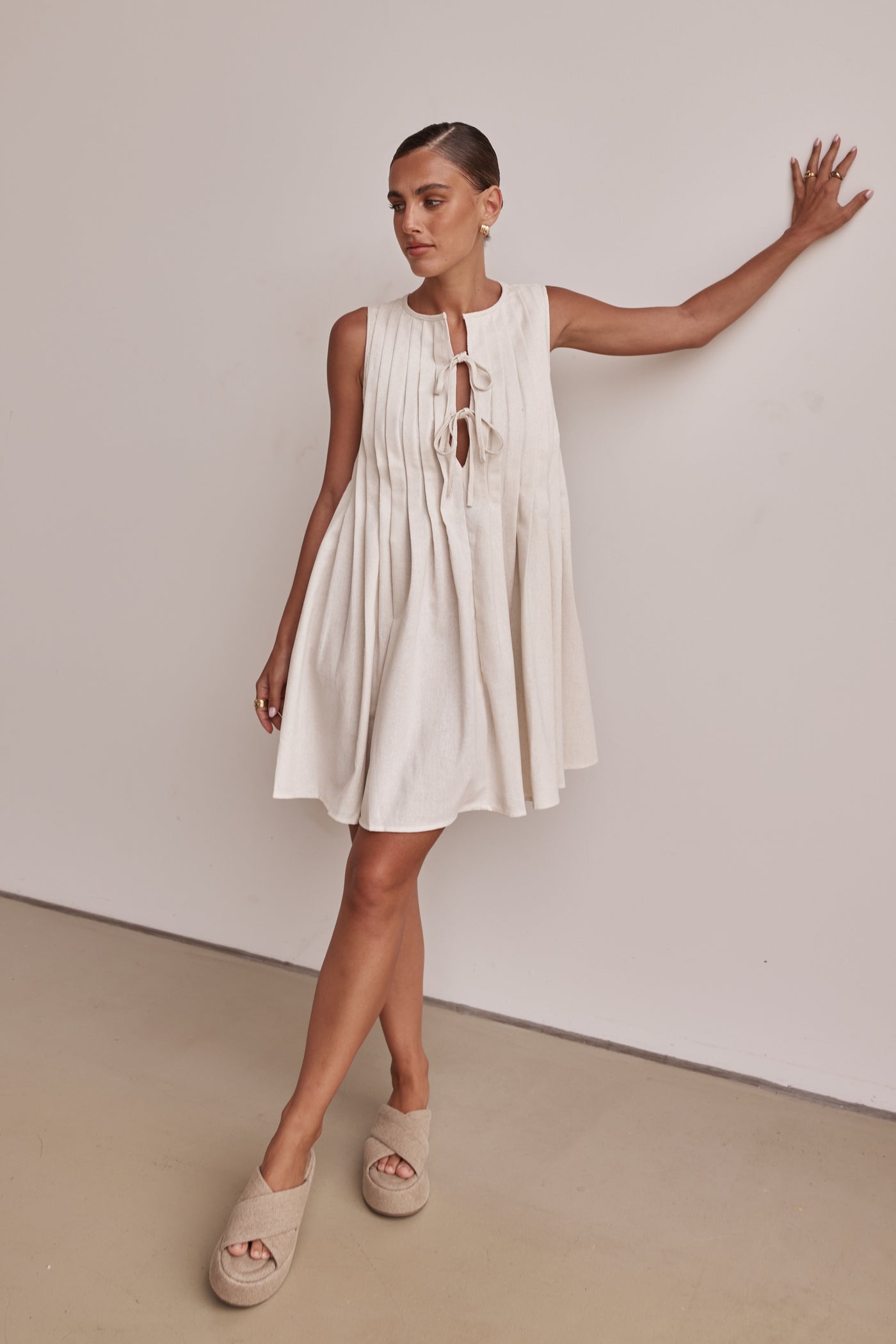 Harper Mini Dress (Cream)