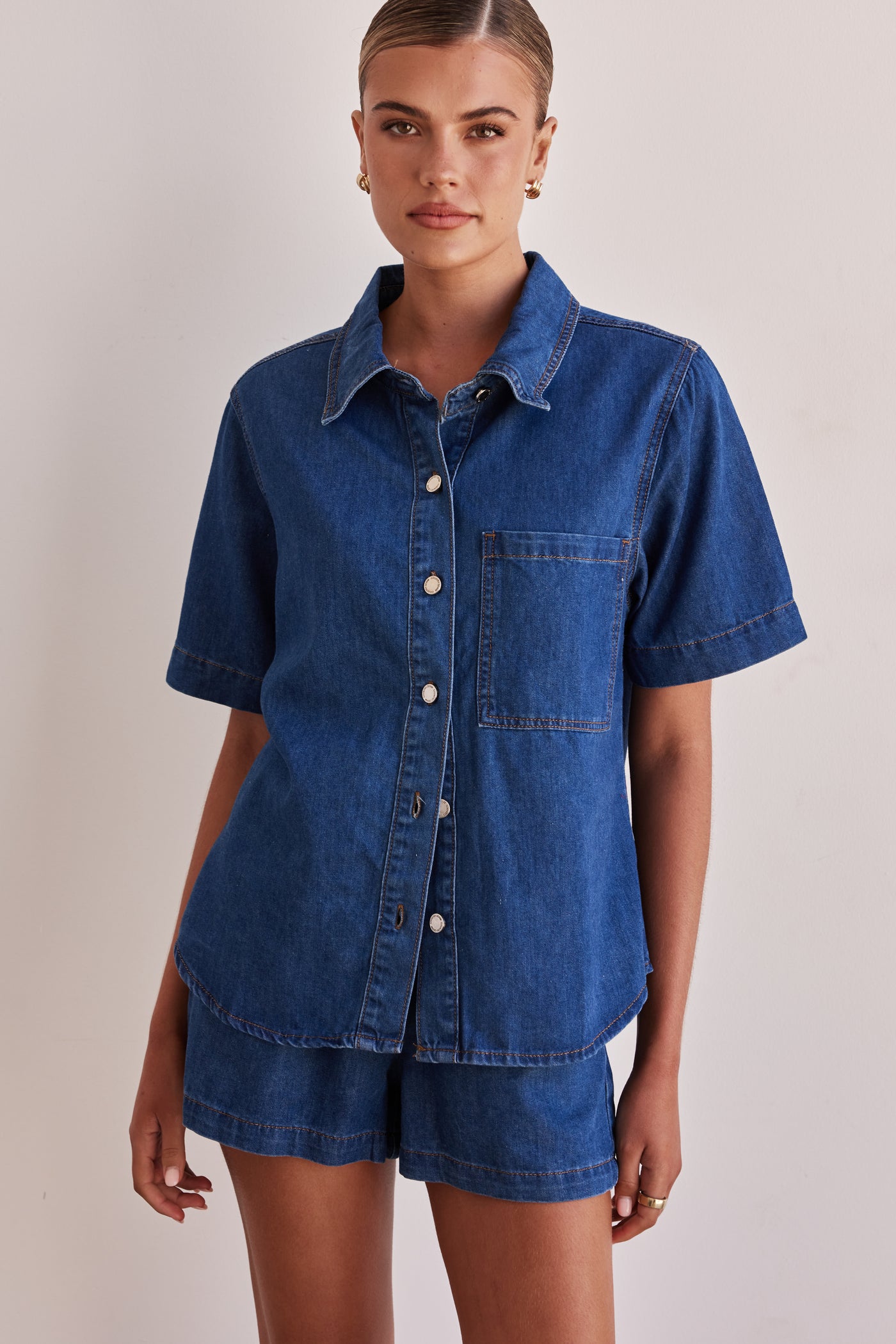 Baylee Denim Shirt (Blue)