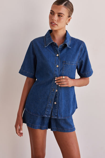 Baylee Denim Shirt (Blue)