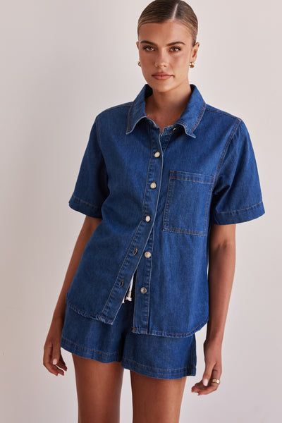 Baylee Denim Shirt (Blue)