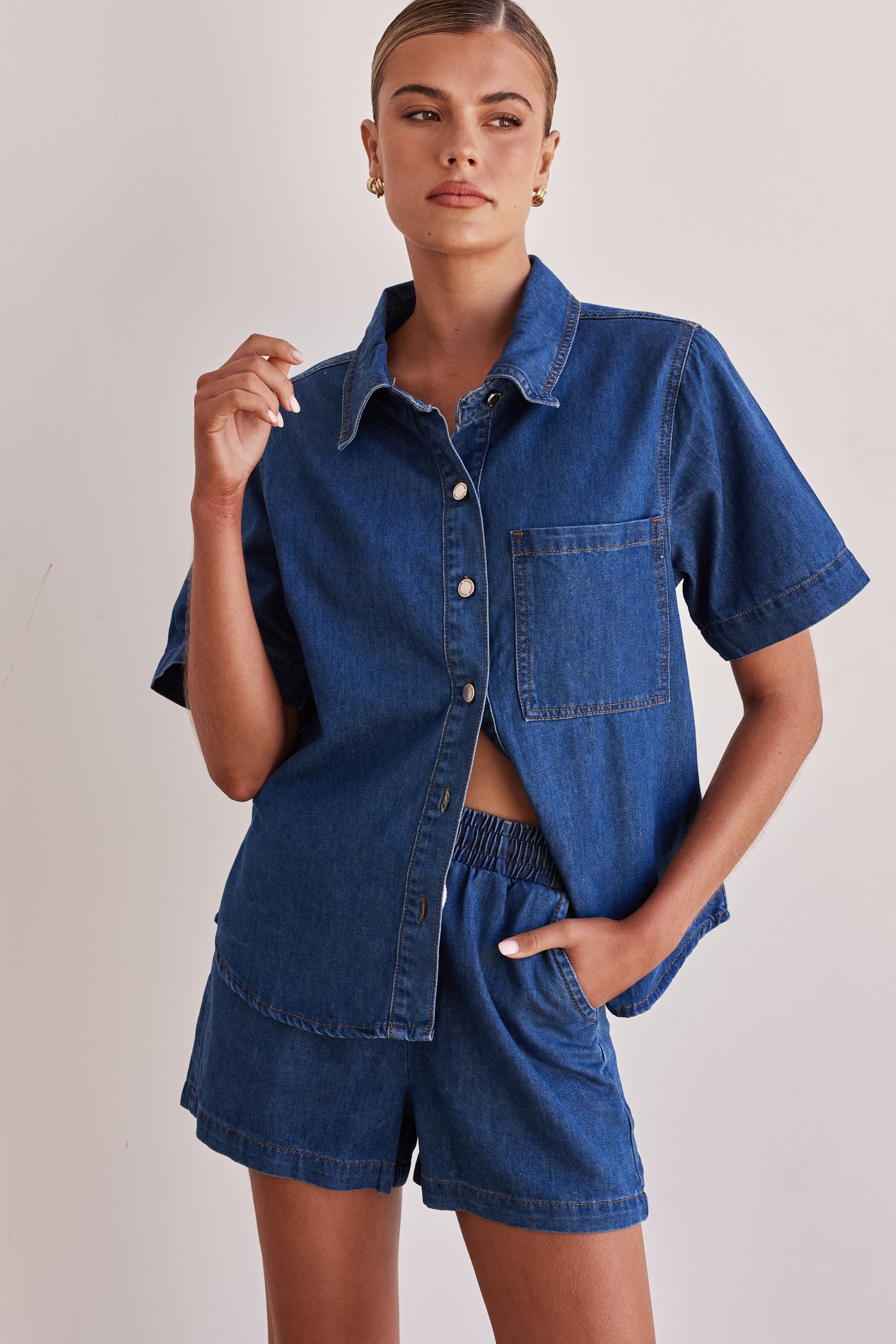 Baylee Denim Shirt (Blue)