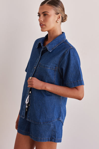 Baylee Denim Shirt (Blue)