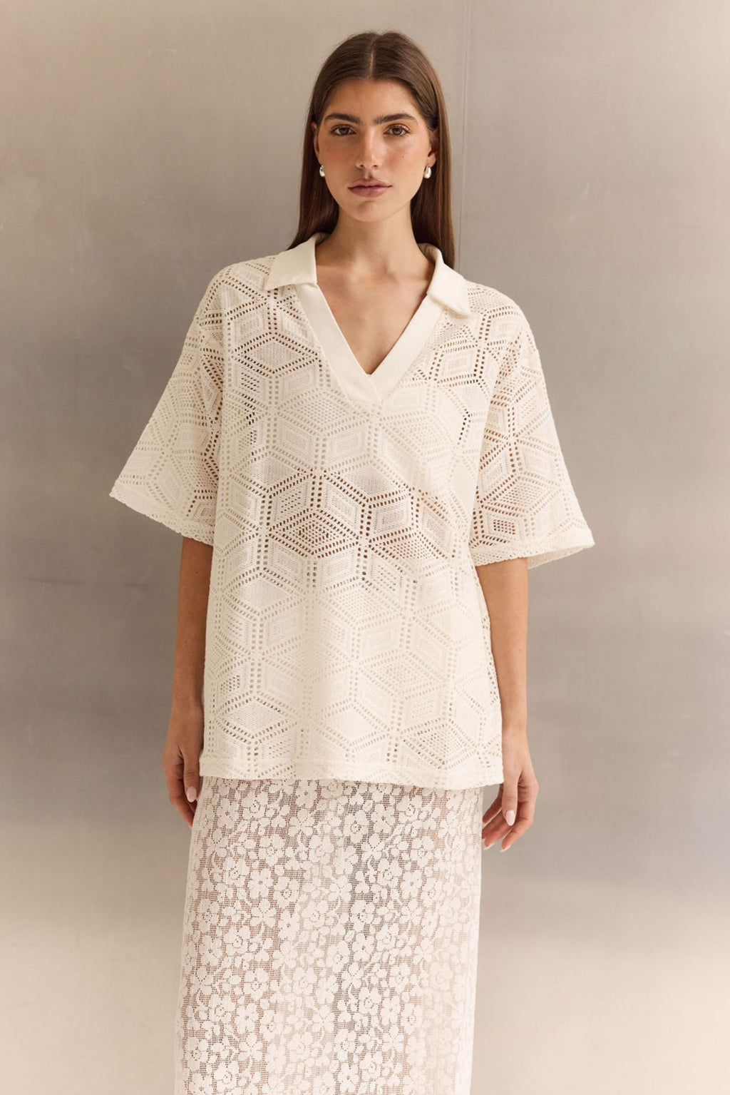 Sylvie Knit Tee (Cream)