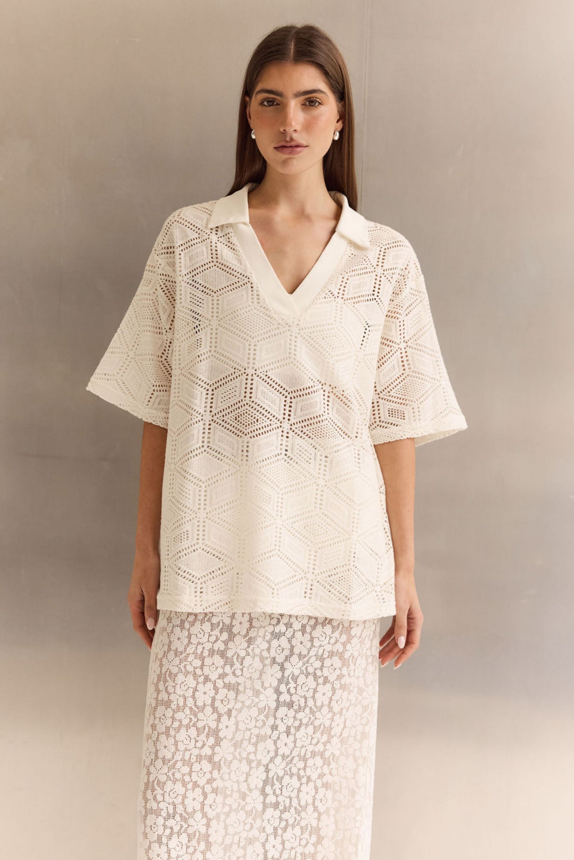 Sylvie Knit Tee (Cream)