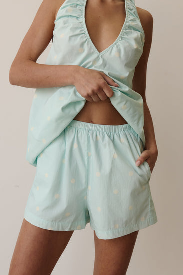 Shiloh Short (Aqua/Butter Polka)
