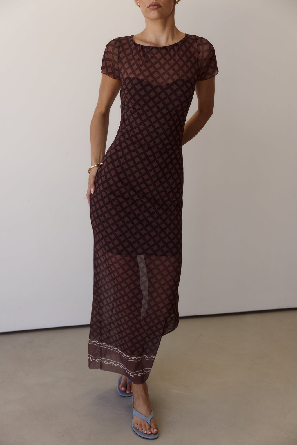 Maddison Maxi Dress (Geometric Chocolate)